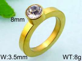 Stainless Steel Stone&Crystal Ring