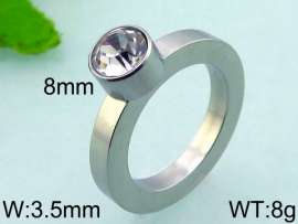 Stainless Steel Stone&Crystal Ring