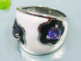 Stainless Steel Stone&Crystal Ring