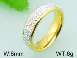 Stainless Steel Stone&Crystal Ring