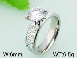 Stainless Steel Stone&Crystal Ring