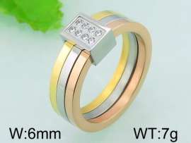 Stainless Steel Stone&Crystal Ring