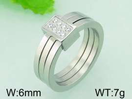 Stainless Steel Stone&Crystal Ring