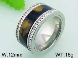 Stainless Steel Stone&Crystal Ring