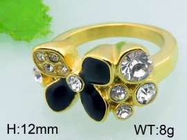 Stainless Steel Stone&Crystal Ring