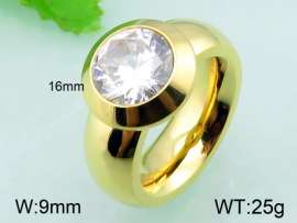 Stainless Steel Stone&Crystal Ring