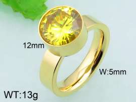 Stainless Steel Stone&Crystal Ring