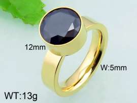 Stainless Steel Stone&Crystal Ring