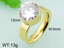 Stainless Steel Stone&Crystal Ring