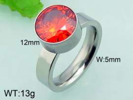 Stainless Steel Stone&Crystal Ring