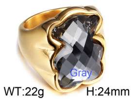 Stainless Steel Stone&Crystal Ring