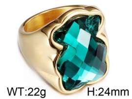 Stainless Steel Stone&Crystal Ring