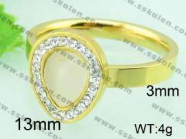 Stainless Steel Stone&Crystal Ring