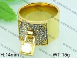Stainless Steel Stone&Crystal Ring