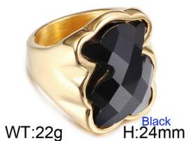 Stainless Steel Stone&Crystal Ring