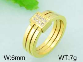 Stainless Steel Stone&Crystal Ring