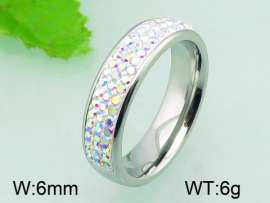 Stainless Steel Stone&Crystal Ring