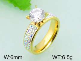 Stainless Steel Stone&Crystal Ring