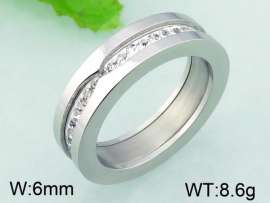 Stainless Steel Stone&Crystal Ring