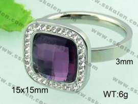 Stainless Steel Stone&Crystal Ring