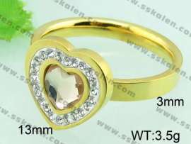 Stainless Steel Stone&Crystal Ring