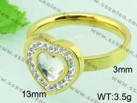 Stainless Steel Stone&Crystal Ring