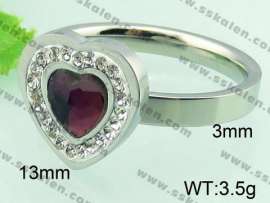 Stainless Steel Stone&Crystal Ring