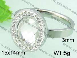 Stainless Steel Stone&Crystal Ring