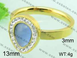 Stainless Steel Stone&Crystal Ring