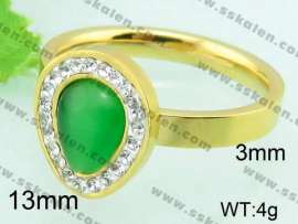 Stainless Steel Stone&Crystal Ring