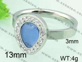 Stainless Steel Stone&Crystal Ring