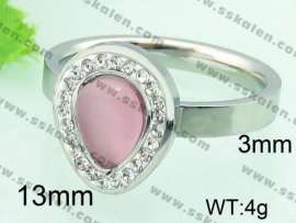 Stainless Steel Stone&Crystal Ring