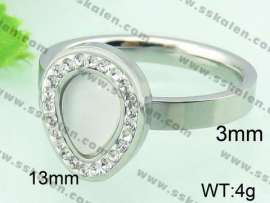 Stainless Steel Stone&Crystal Ring