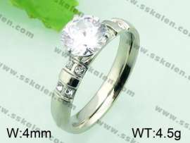 Stainless Steel Stone&Crystal Ring