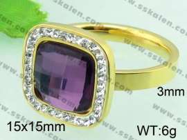 Stainless Steel Stone&Crystal Ring