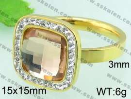 Stainless Steel Stone&Crystal Ring
