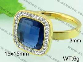 Stainless Steel Stone&Crystal Ring