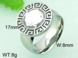 Stainless Steel Stone&Crystal Ring