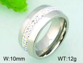Stainless Steel Stone&Crystal Ring