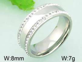 Stainless Steel Stone&Crystal Ring