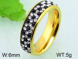 Stainless Steel Stone&Crystal Ring