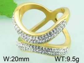 Stainless Steel Stone&Crystal Ring