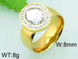 Stainless Steel Stone&Crystal Ring