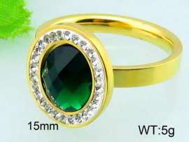 Stainless Steel Stone&Crystal Ring