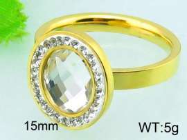 Stainless Steel Stone&Crystal Ring