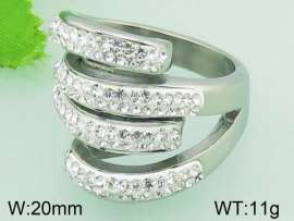 Stainless Steel Stone&Crystal Ring