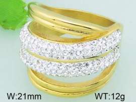 Stainless Steel Stone&Crystal Ring