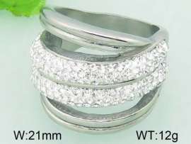 Stainless Steel Stone&Crystal Ring