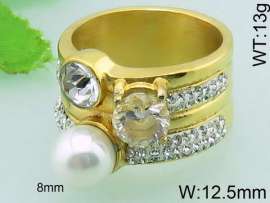 Stainless Steel Stone&Crystal Ring