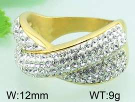 Stainless Steel Stone&Crystal Ring